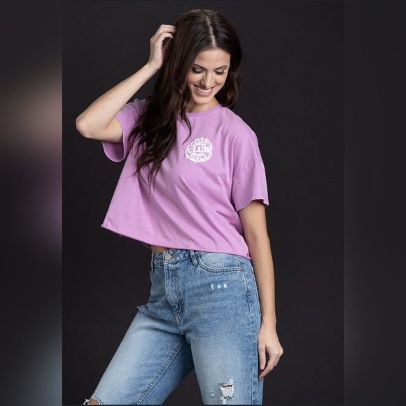 Grand Beach Club- Washed Crop Tee - Picture 1 of 7